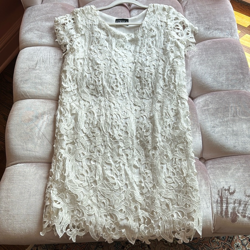 NWT Azeeza White Lace shift dress